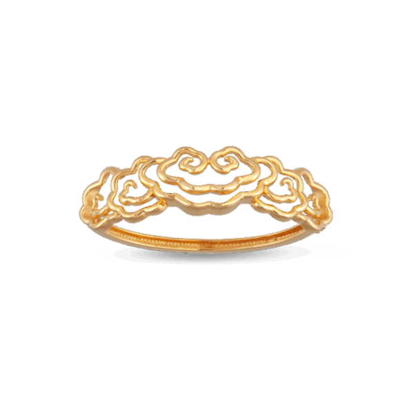 916 Gold Si Dian Jin Designer Series: Cumulus Bangle