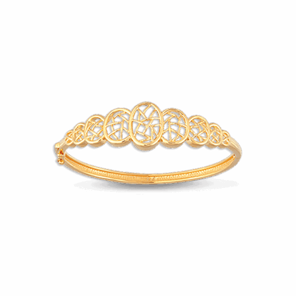 916 Gold Si Dian Jin Designer Series: Glacial Collar Bangle