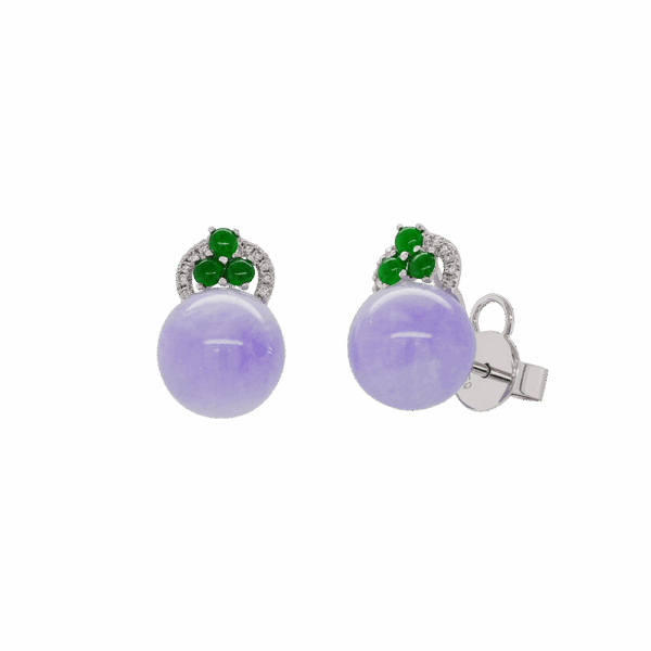 Verdant Lilac Jadeite Studded Earrings