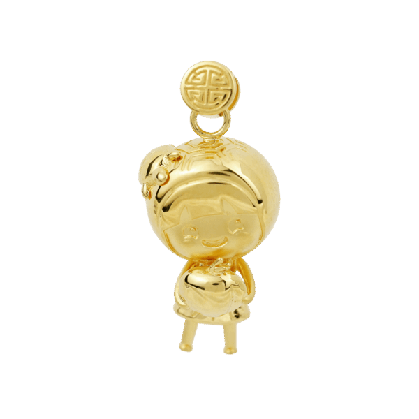 916 Gold Charm Collection – Ang Ku Kueh Girl (Longevity)