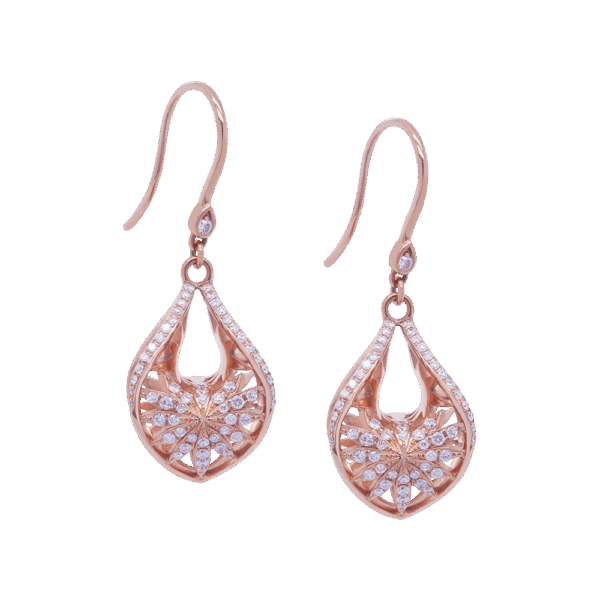 "Glimmering Waves" Diamond Earrings