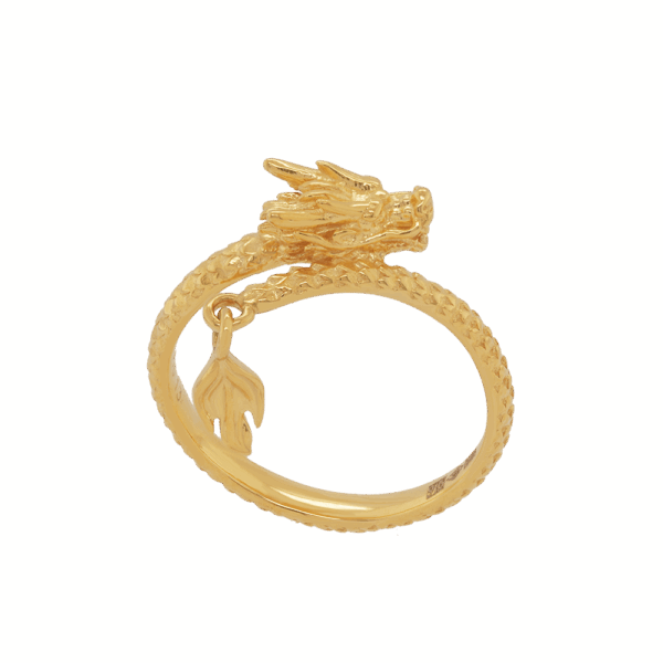 Swirling Dragon 916 Gold Ring