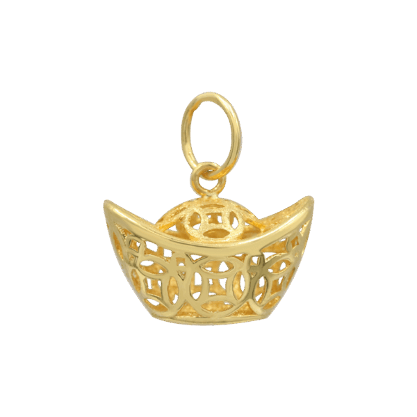 Golden Ingot 916 Gold Pendant