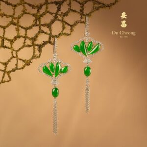 Imperial Jadeite Blossoms Dangling Earrings