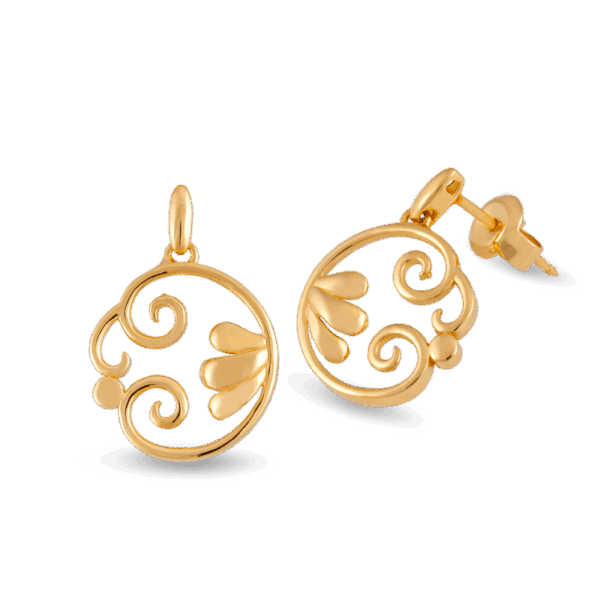 916 Gold Si Dian Jin Designer Series: Insignia Earring