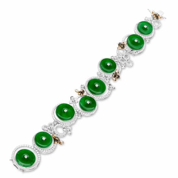 “Mellifluous” Jadeite Diamond Bracelet