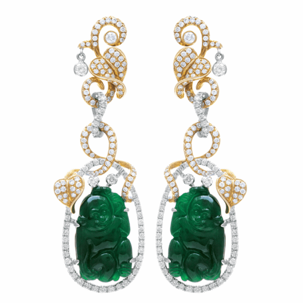 “Mondo” Jadeite Diamond Earrings