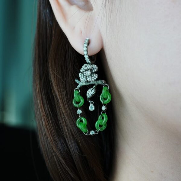 Blooming Branch Jadeite Earrings
