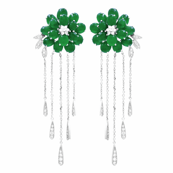 “Royce” Jadeite Diamond Earrings