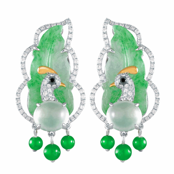 Lovenest Jadeite Diamond Earrings