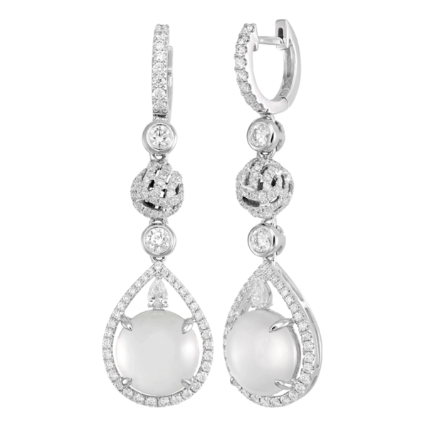 “Felicity” Jadeite Diamond Earrings
