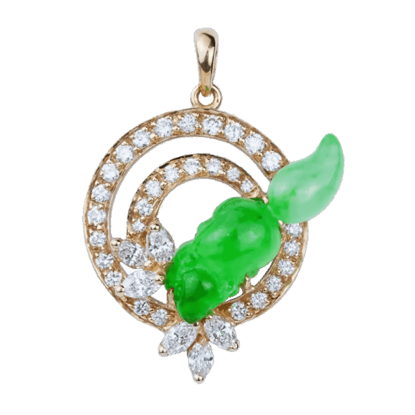 Heirloom III: Felicity" Jadeite Diamond Pendant
