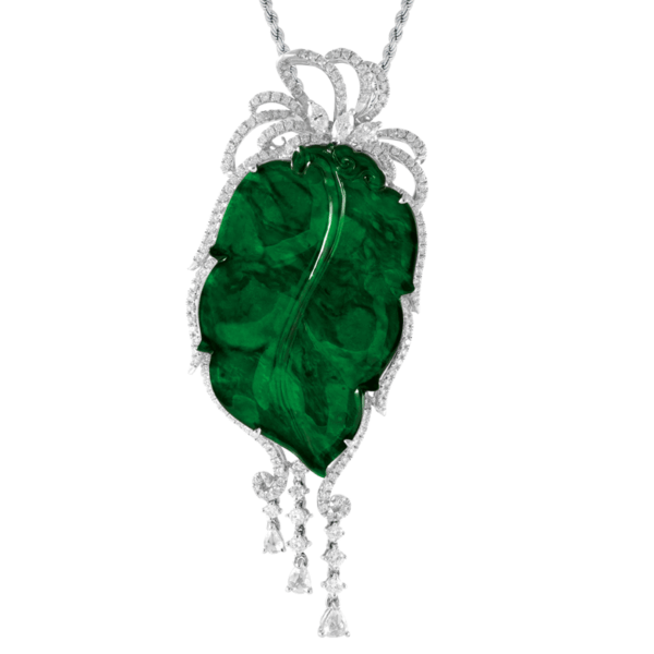 “Evergreen Grace” Jadeite Diamond Pendant