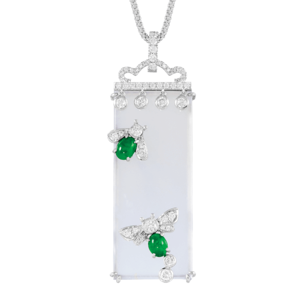 “Picturesque”Jadeite Diamond Pendant