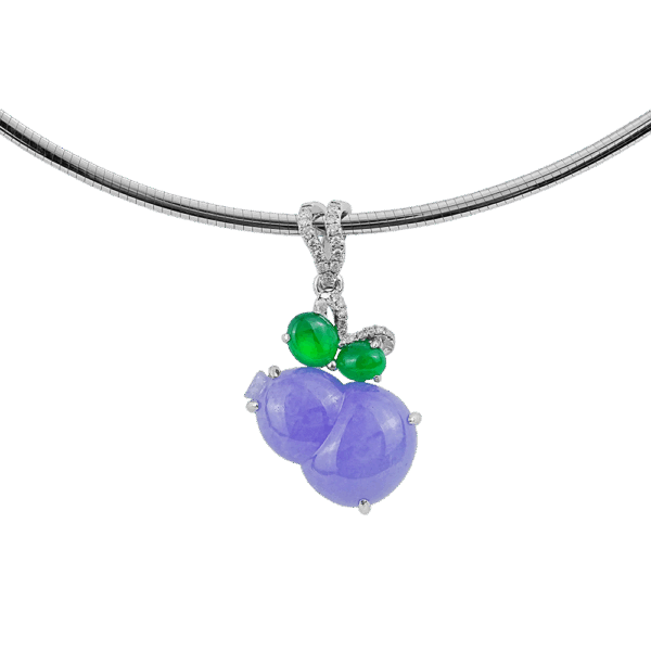 Orchid Bloom Calabash Jadeite Pendant