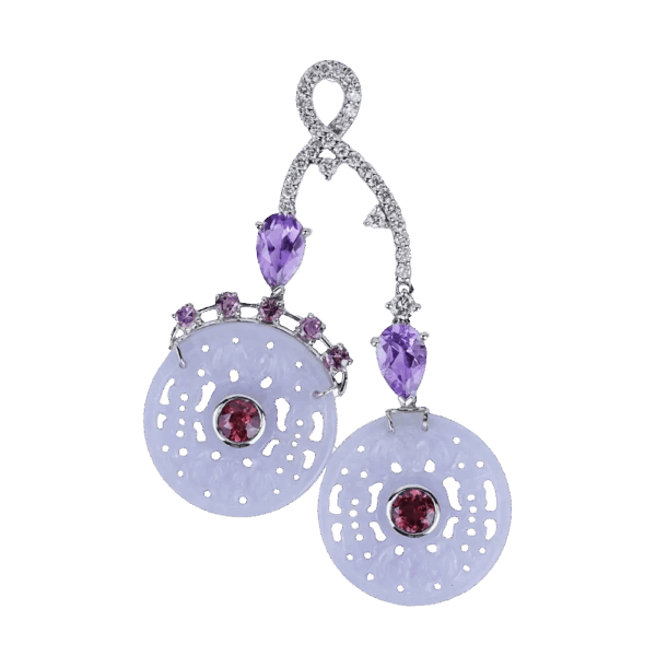 Round Disc Lavender Jadeite Pendant Jadeite Pendant