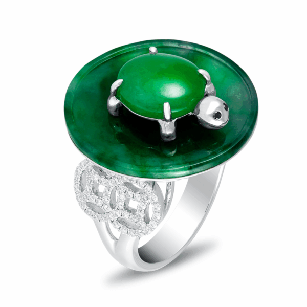 Longevity Jadeite Diamond Ring