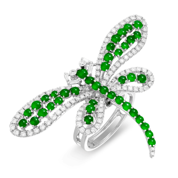 Dragonfly Jadeite Diamond Ring