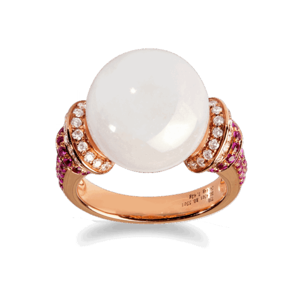 Lavender Jadeite Ruby Diamond Ring