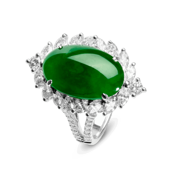 Blessed Affluence Jadeite Diamond Ring