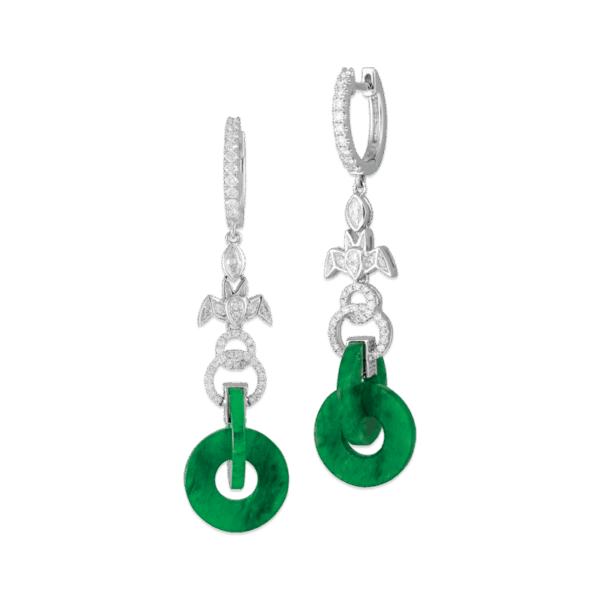 "Blessings" Jadeite Diamond Earrings