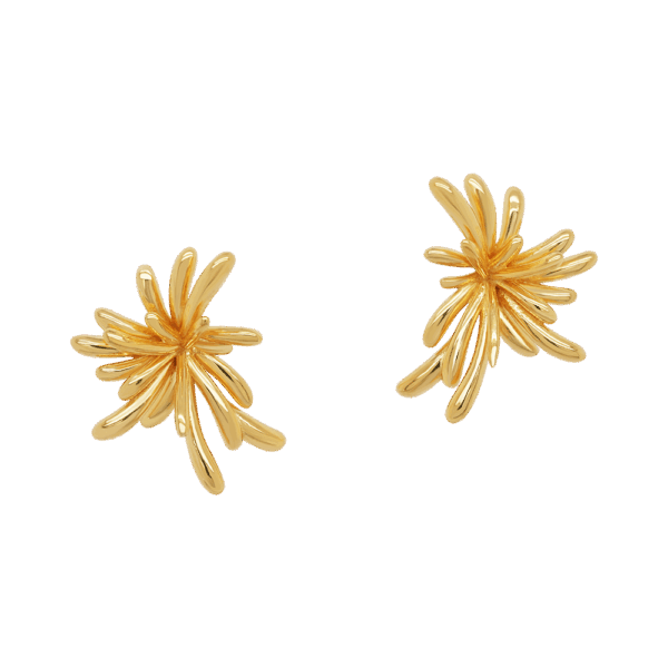 916 Gold Si Dian Jin Designer Series: Joie de Vivre Studded Earrings II