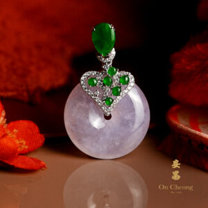 Lavender Provenance Jadeite Diamond Pendant