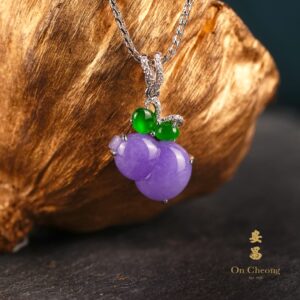 Orchid Bloom Calabash Jadeite Pendant