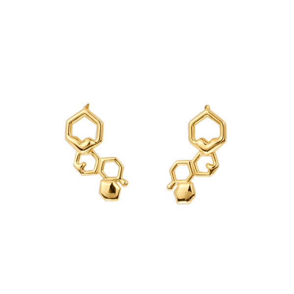 916 Gold Si Dian Jin Designer Series: Le Chéri (Honey) Studded Earrings