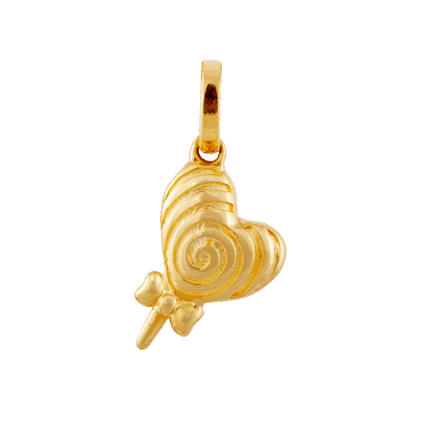 Designer Series Charm Pendant 916 Gold “Heart Lolly”