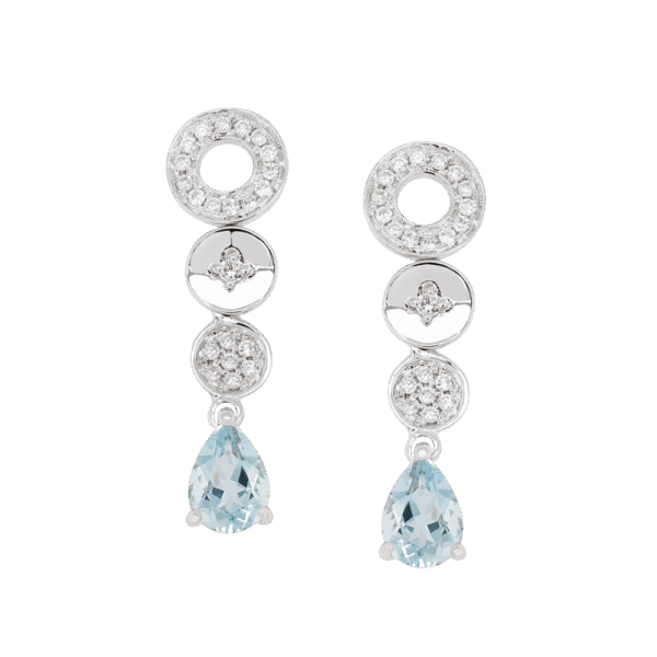 Indefinite Aquamarine Stud Earrings