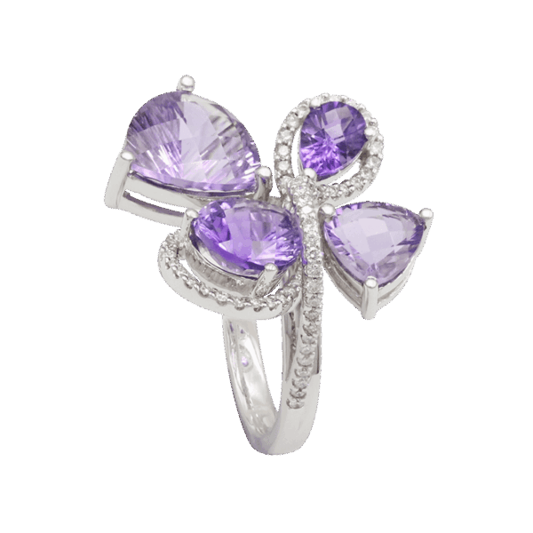 "Malva" Amethyst Diamond White Gold Ring