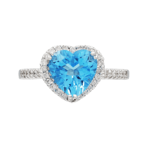 "Lauve" Blue Topaz Diamond Ring
