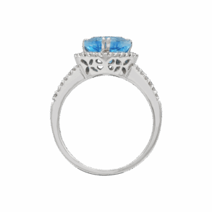 "Lauve" Blue Topaz Diamond Ring