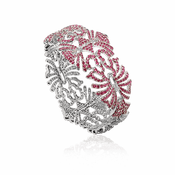 "Queen Of Glam" Ruby Diamond Bangle