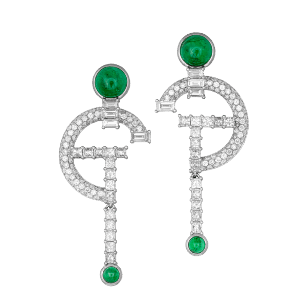 SJDA Designs 2018: "Sacred Geometry" Emerald Diamond Earrings