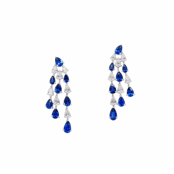 Sapphire Sonata Diamond Dangling Earrings