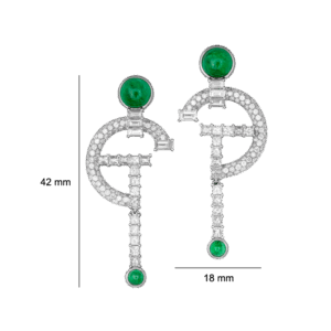 SJDA Designs 2018: "Sacred Geometry" Emerald Diamond Earrings