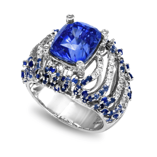 Designer Series: Ripple Sapphire Diamond Ring