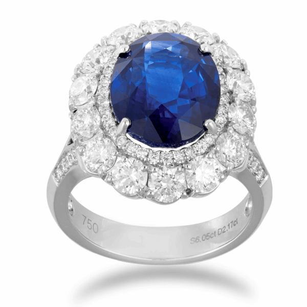 Bouquet Blue Sapphire Diamond Ring