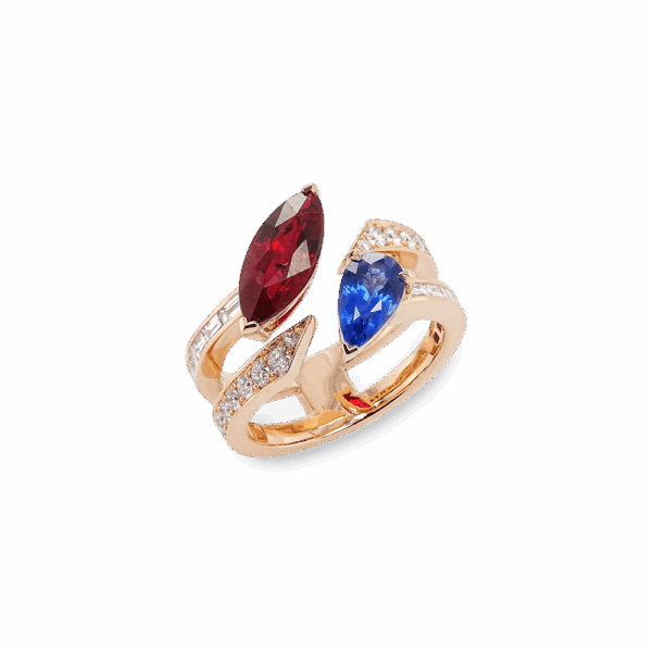 Eternal Embrace Ruby Sapphire Diamond Ring