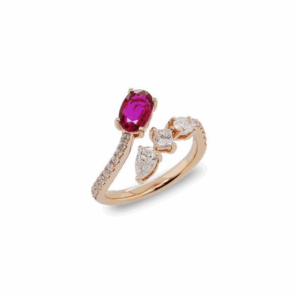 Elysian Bloom Ruby Diamond Ring