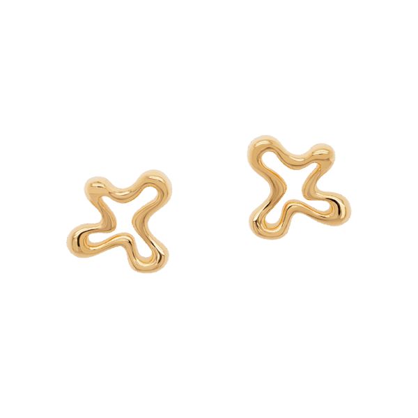 916 Gold Si Dian Jin Designer Series: Sweet Blossoming Studded Earrings