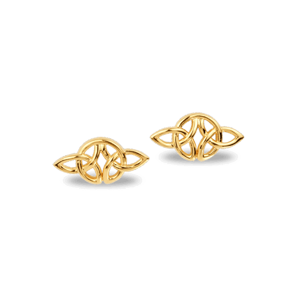 916 Gold Si Dian Jin Designer Series: Transverse Studded Earrings