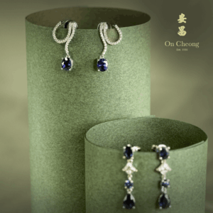 Twizzle Sapphire Diamond Dangling Earrings