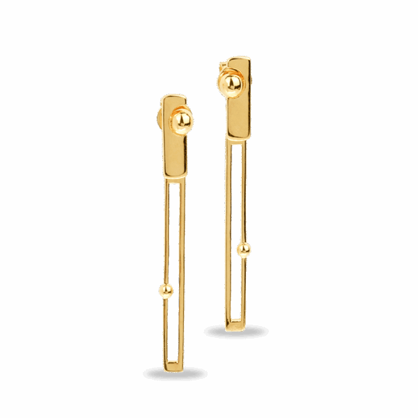 916 Gold Si Dian Jin Designer Series: Unió Dangling Earrings