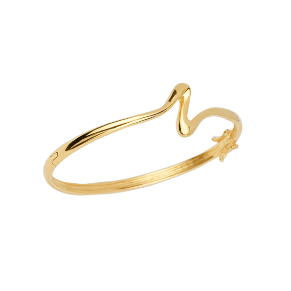 916 Gold Si Dian Jin Designer Series: Undulating Bangle