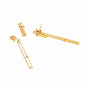 916 Gold Si Dian Jin Designer Series: Unió Dangling Earrings