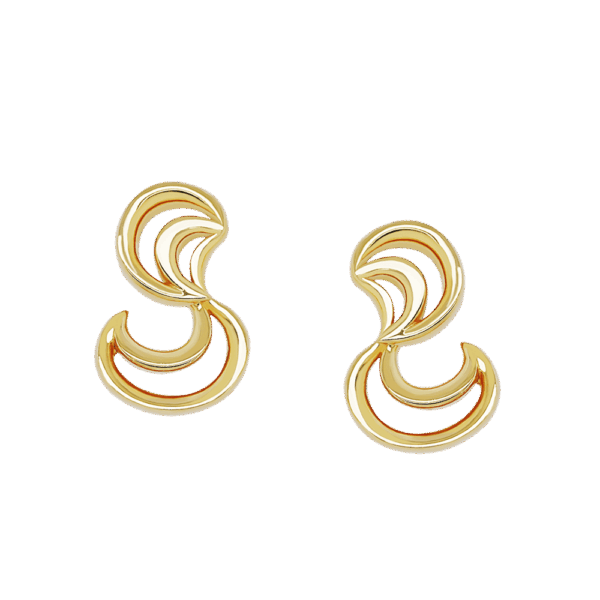 916 Gold Si Dian Jin: Designer Series: Unrivalled Wind Stud Earrings