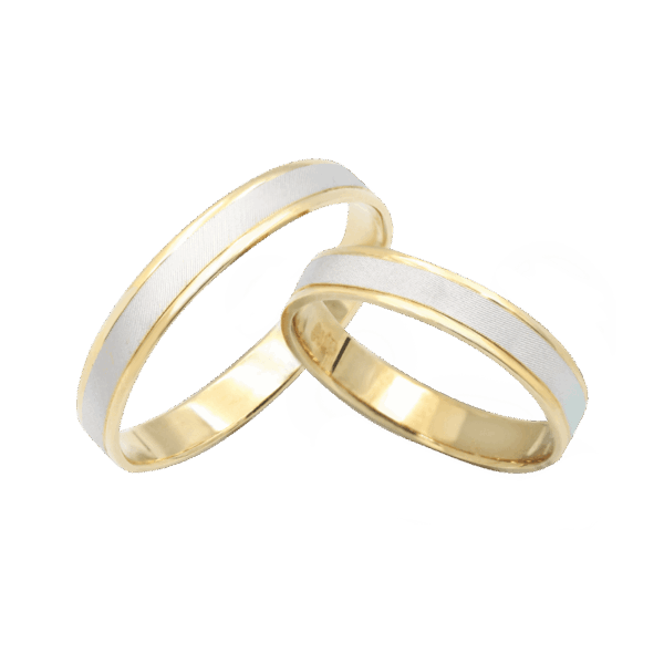 "Felicitat" Platinum Yellow Gold Wedding Band